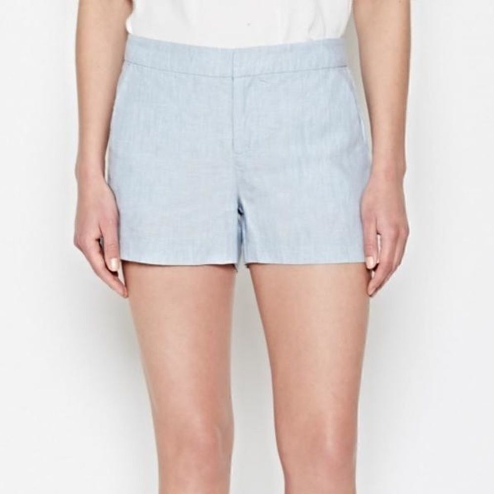 Joie 100% Linen Blue Chambray Shorts Size 6
